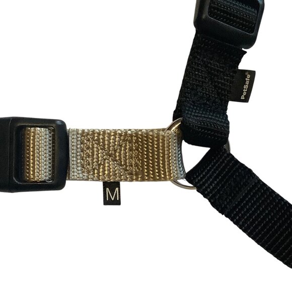 Pet Safe Easy Walk Dog Harness Medium Black Tan Adjustable Nylon No-Pull Train - Picture 6 of 7